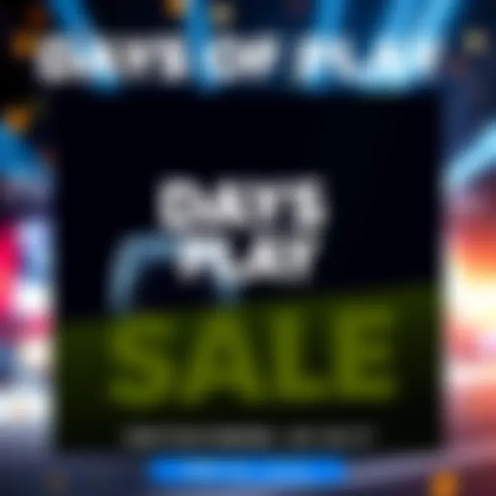 Promotional banner for Days of Play event featuring PS5 consoles and discounts on accessories