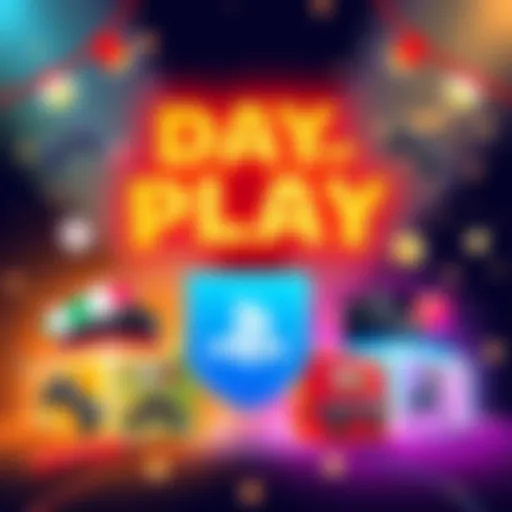 A vibrant poster showcasing discounts on popular video games and accessories during the PlayStation Store's Days of Play sale.
