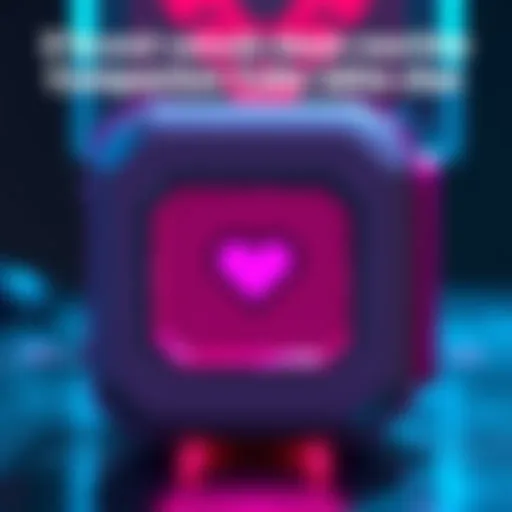 A digital design showing the planned Companion Cube skin for the Steam Machine, featuring a pink and gray cube with a heart in the center.