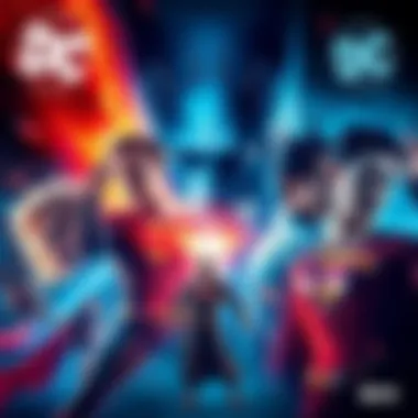 A vibrant poster featuring key characters from the latest DC film, showcasing their clear and engaging design.