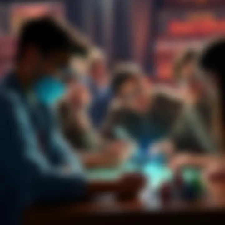 A group of friends playing Dungeons & Dragons, one player distracted by their phone while others look frustrated, showing tension during the game.