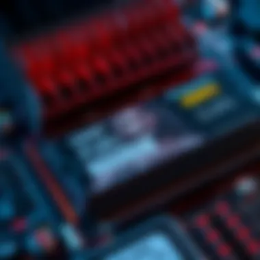 A close-up of Kingston FURY heatsink revealing DDR4 memory chips hidden underneath, showing the difference in labeling.