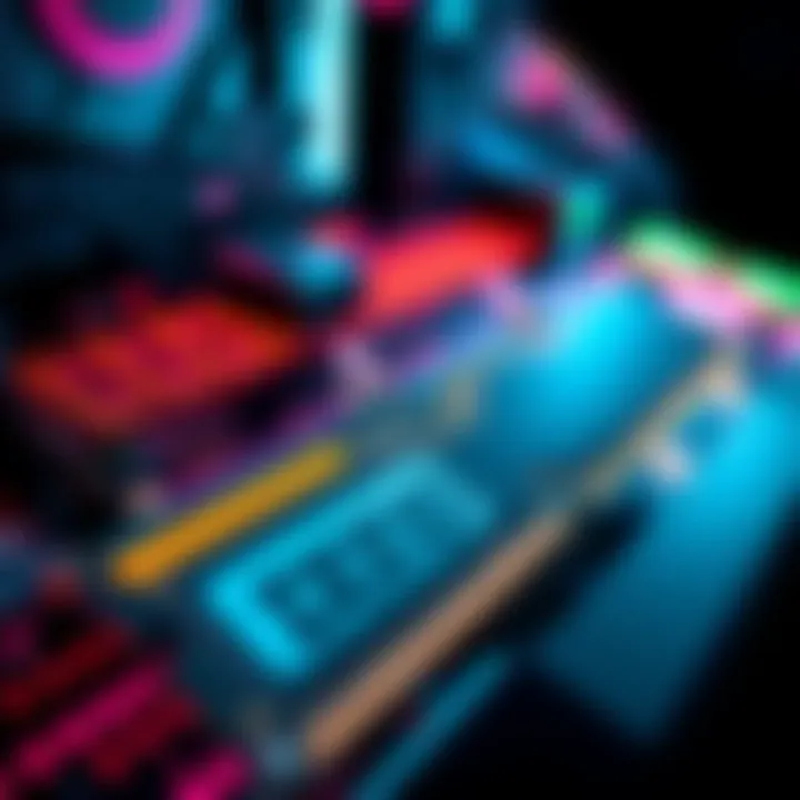 A close-up of DDR6 memory modules showcasing their innovative design and features in a modern computing setup.