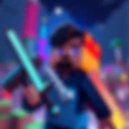 A creative illustration of De Ravillo designed in Minecraft style, featuring blocky shapes and bright colors reflecting the gaming aesthetic.