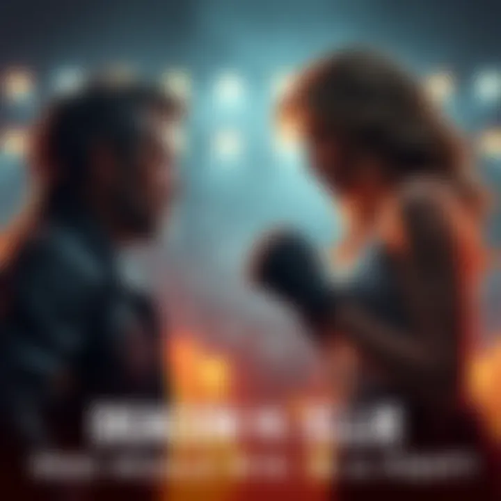 Deacon and Ellie Face Off A tense showdown between two characters, Deacon and Ellie, in a dramatic setting, representing a hypothetical fight scenario.