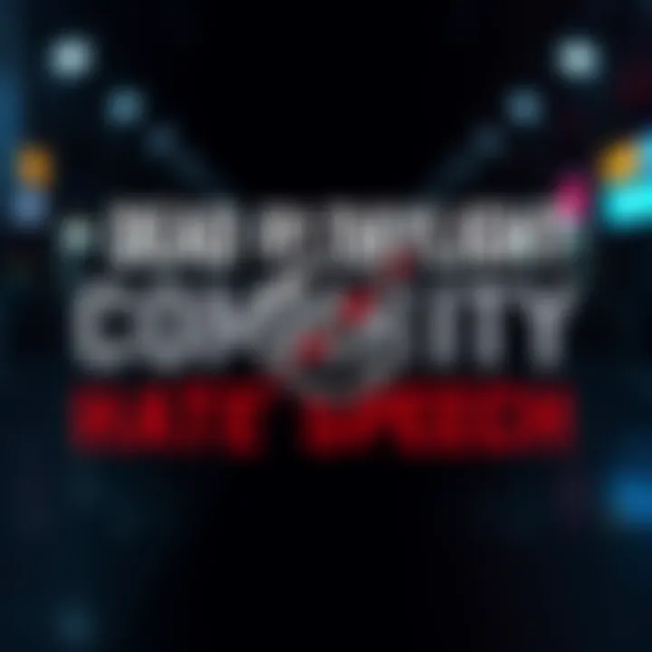 Dead by Daylight Community Support A graphic showing a crossed-out symbol over hate speech words with rainbow colors representing LGBTQ support in the background.