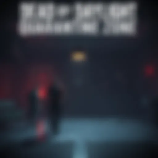 A scene from Dead by Daylight showing a dark and eerie quarantine zone with characters preparing for a new challenge.