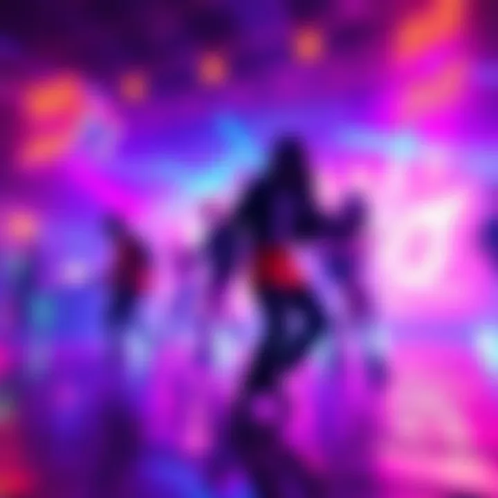 A colorful scene from Dead As Disco showcasing characters dancing to the beat with vibrant lights and energy in the background.