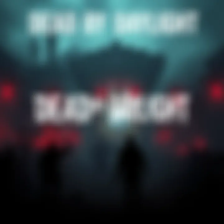 Concept art for the Dead By Daylight movie, featuring a dark, eerie atmosphere with hints of horror elements.