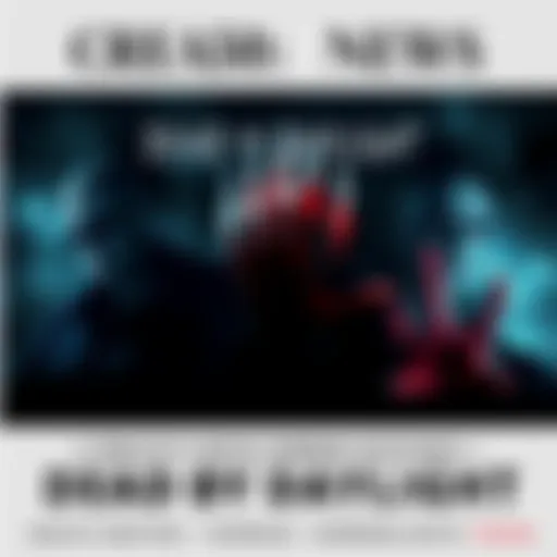 A chilling poster for the Dead by Daylight movie featuring dark shadows and an eerie atmosphere, highlighting the horror theme.