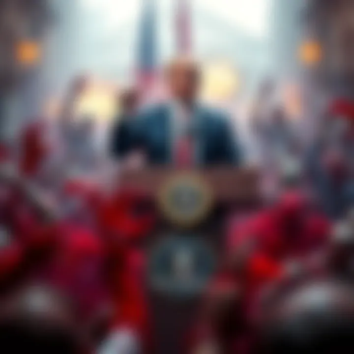 Dead Rising Character as President A fictional character from Dead Rising stands confidently at a presidential podium, surrounded by a chaotic zombie scene.