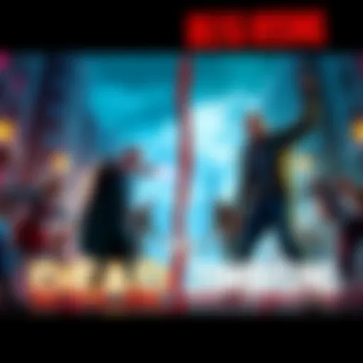 A side-by-side view of Dead Rising 1 and 2 characters battling zombies in a cityscape setting.