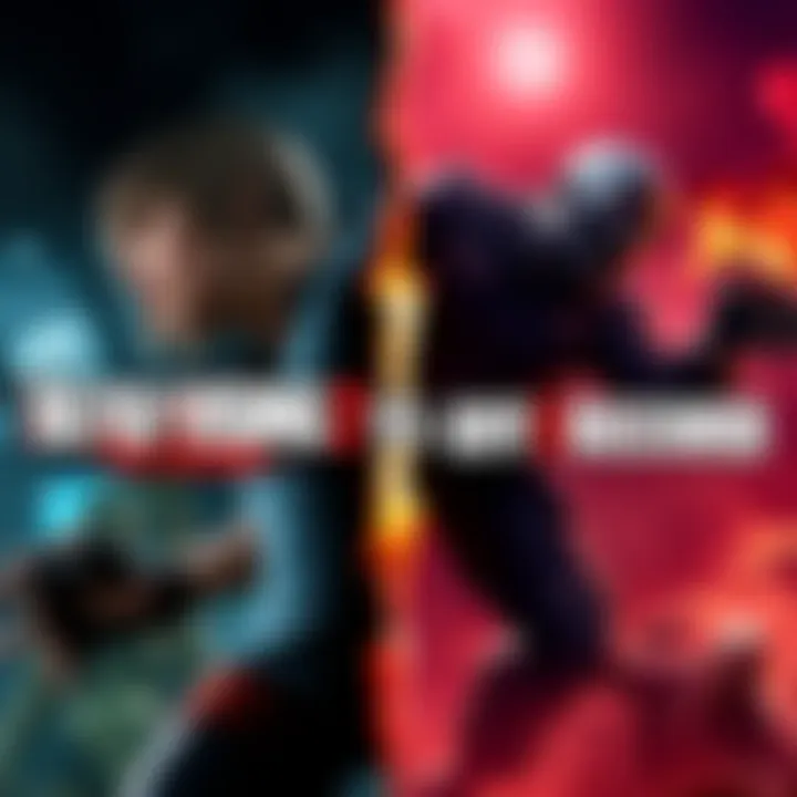 A split image showing characters and scenes from Dead Rising 2 on one side and Dead Rising: Off the Record on the other, highlighting gameplay differences.