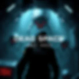 A tense scene from Dead Space 2023 showing a character in a dark, eerie space environment with alien creatures lurking in the shadows.