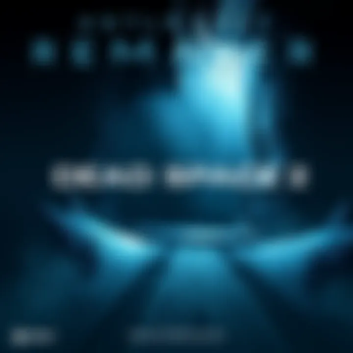 A dark and eerie space environment with shadows hinting at a horror theme, representing anticipation for the Dead Space 2 remake