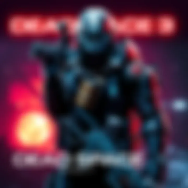 Concept art featuring a character from Dead Space 3, showcasing updated gear and a dark, eerie atmosphere with sci-fi elements.
