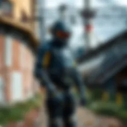 Dead Space Cosplay in Poland A detailed Dead Space cosplay featuring a character in a sci-fi suit, photographed at an old galvanizing plant in Poland.