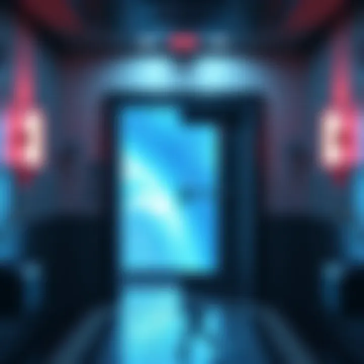 A screenshot of Dead Space showing a glitch at the residential lobby door with only space visible