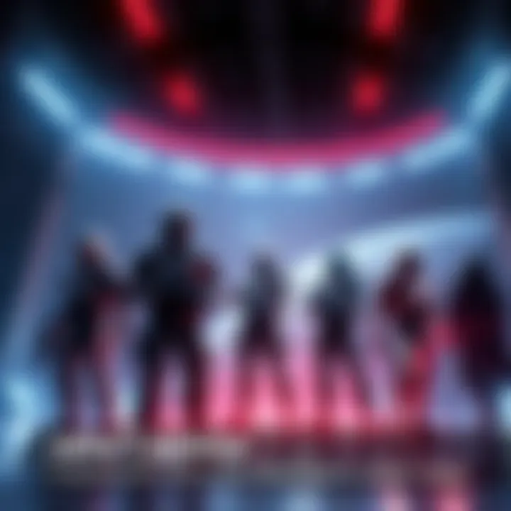 A display of various suits from the Dead Space universe, showcasing their unique designs and features in a space setting.