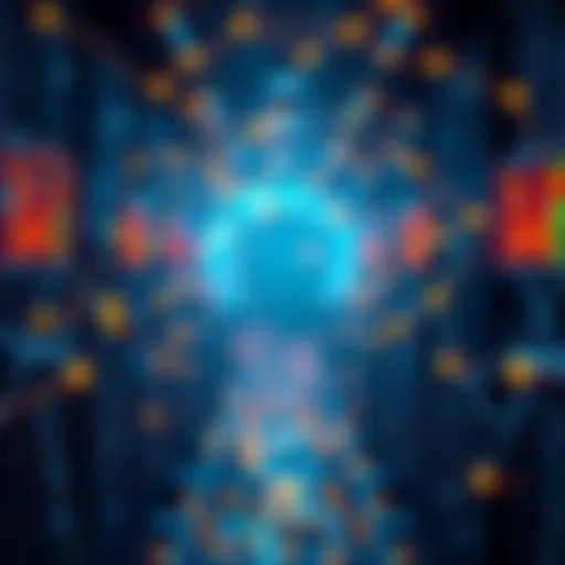 A visual representation of deadlock tracking in computer systems, showing interconnected nodes and pathways with indicators of performance optimization.