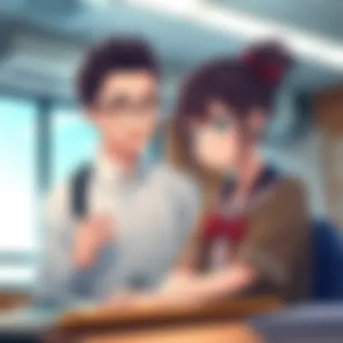 Dean Kai talking to his Anime Girl student, showcasing their unique connection in a classroom setting.