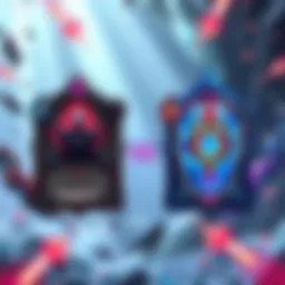 Comparison of Death FF and Hela Decks An illustration showing two card decks with symbols representing Death FF and Hela, highlighting their unique gameplay aspects.