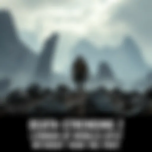 A scene from Death Stranding 2 showing character traversing a rugged landscape with futuristic scenery and cargo on their back.