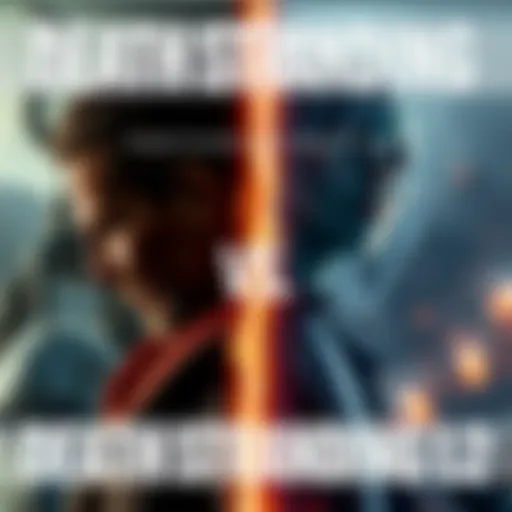 A split image showing characters and scenes from Death Stranding 1 on one side and Death Stranding 2 on the other side, with a debate theme