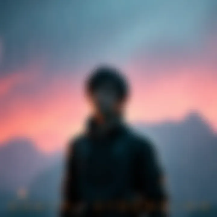 A character in Death Stranding stands in the rain, reflecting on a heartfelt moment with music playing in the background