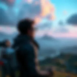 A player contemplating HUD options in Death Stranding while in a scenic game environment