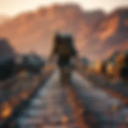 A character constructs a road while carrying supplies through a rugged terrain in Death Stranding 1