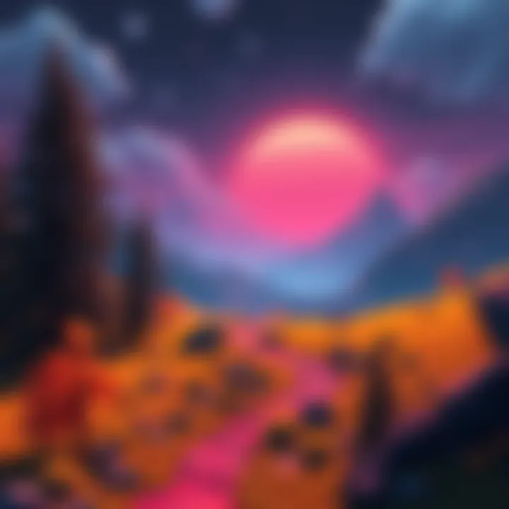 Deathloop Game Review A serene landscape from Deathloop showing the game's vibrant art style and colors