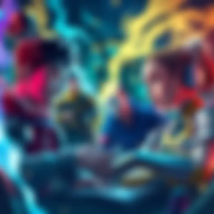 Players discussing the most overpowered character in a game, focusing on Storm and Magik, with animated expressions and game graphics in the background.