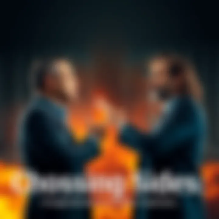 Two people engaged in a heated discussion, representing differing opinions on a topic