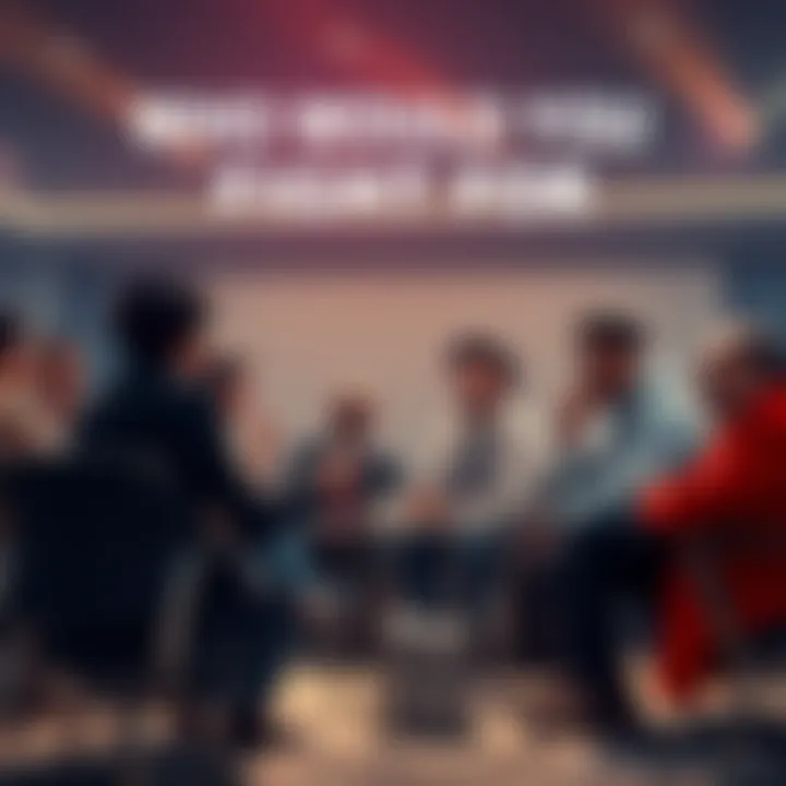 Group of diverse individuals discussing values and bravery in a forum setting