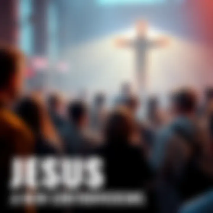 A group of people discussing controversial views on Jesus Christ in a public space