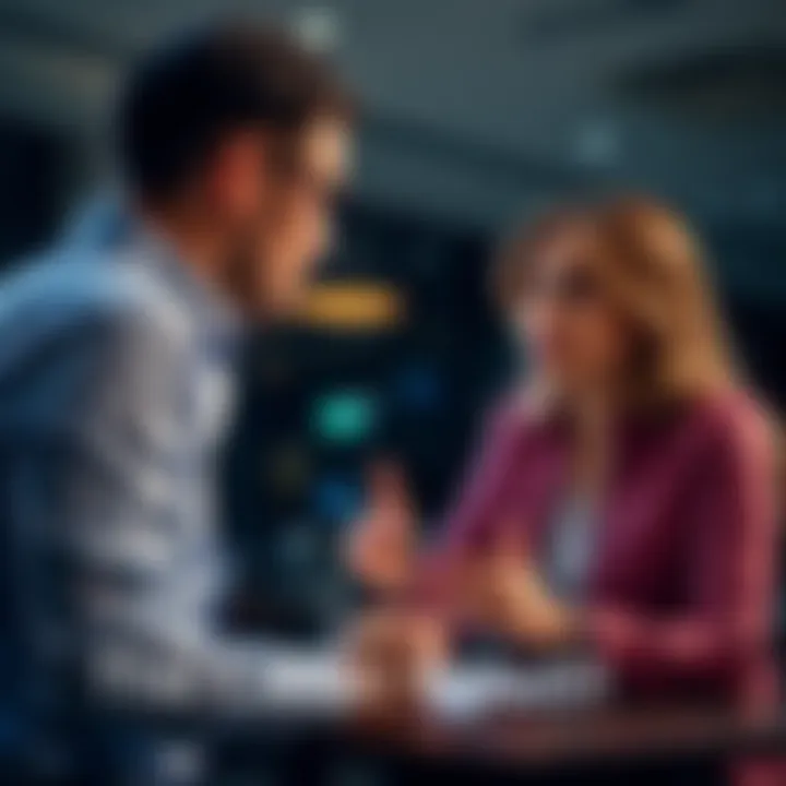 Two people engaged in a debate, discussing common arguments and rebuttals