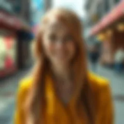 Deborah Ann Woll confidently poses for a photo, showcasing her positive attitude about her role as Laufey.