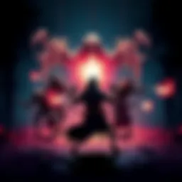 A character faces off against decay and puppet enemies in a dark, ominous setting, showcasing elemental power and strategic gameplay.