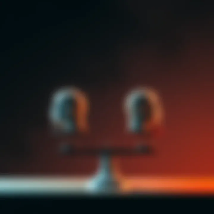 A person weighing options on a scale, representing the one-two decision-making strategy.