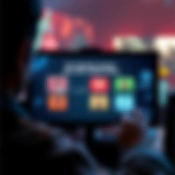 Decision-Based Game Choices A gamer selecting choices on a screen displaying decision-based gameplay, showcasing interactive storytelling and intense plotlines.