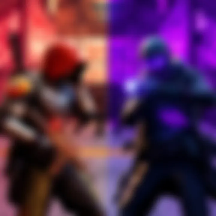 Two game characters showcasing abilities of Decisive Strike and Off The Record perks in a gaming environment