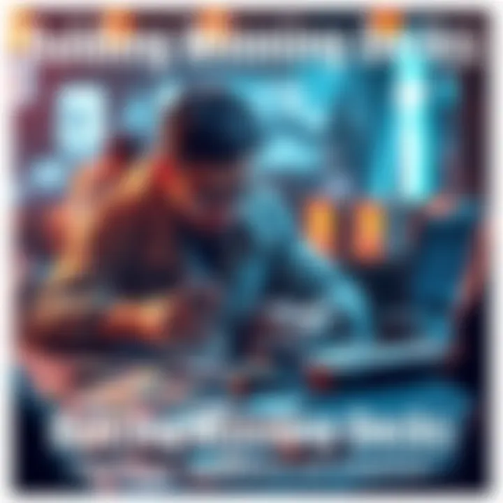 A player focusing on cards while building a gaming deck, with various cards spread out on a table