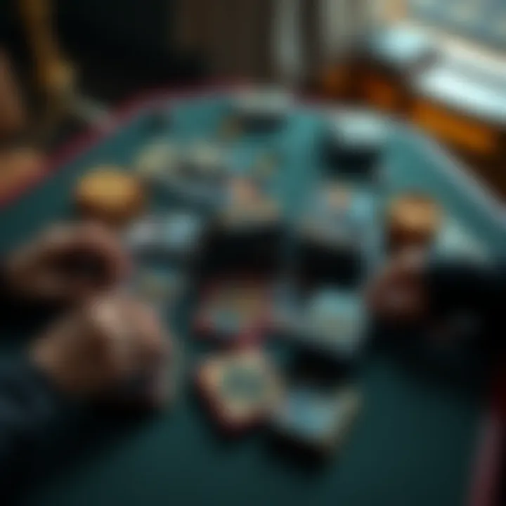 A player shows an impressive deck layout with cards arranged strategically on a table, highlighting winning strategies.