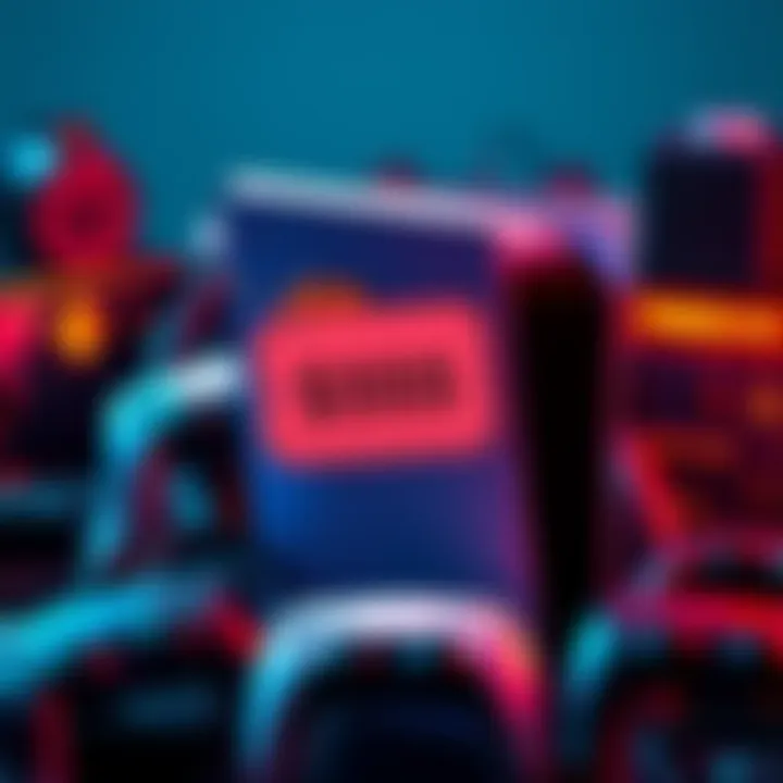 An image of a PlayStation 5 console with a price tag showing high costs, surrounded by various gaming accessories, indicating rising prices and fewer sales in the gaming market.