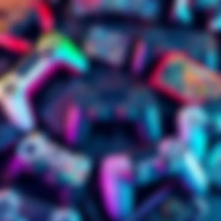 Declining Video Game Franchises An illustration of various video game controllers surrounded by popular game titles that have lost their audience.