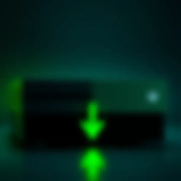 Xbox console with a downward arrow representing sales decline