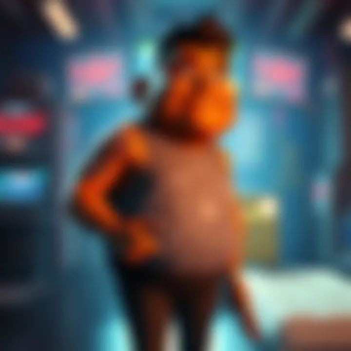 Dede showing noticeable weight changes and altered skin texture in a scene from the game