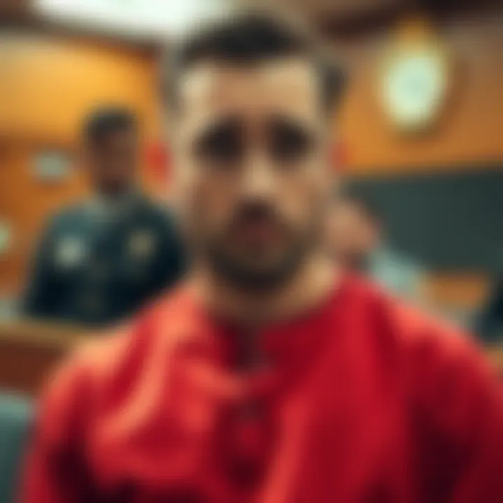 Streamer DeenTheGreat Charged Popular streamer DeenTheGreat with a concerned expression in a court setting, facing robbery charges