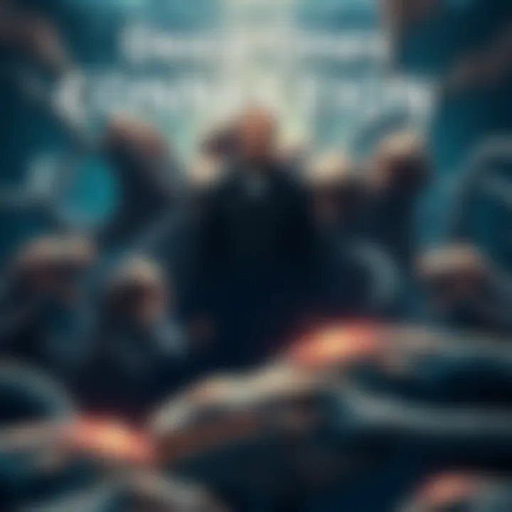 A figure surrounded by aquatic creatures symbolizing the Deep Ones, hinting at a hidden relationship with the community.